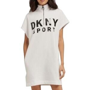 DKNY Womens Quarter Zip Logo Dress M New with Tags